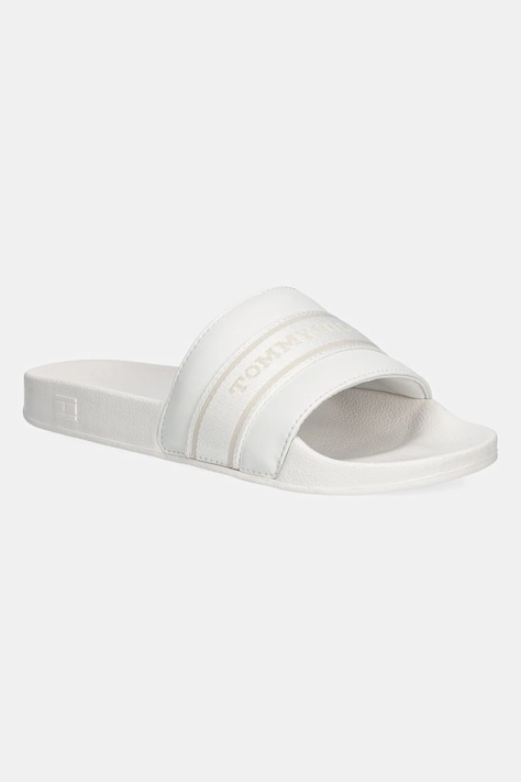 Παντόφλες Tommy Hilfiger HILFIGER POOLSIDE WITH WEBBING χρώμα: άσπρο, FW0FW08529