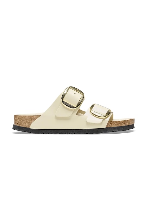 Kožené pantofle Birkenstock Arizona Big Buckle dámské, béžová barva, 1026173