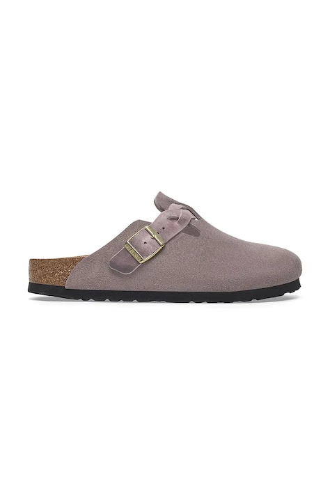 Natikači iz semiša Birkenstock Boston Braided ženski, vijolična barva, 1029122