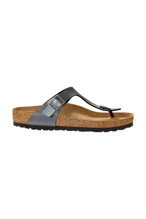 Šľapky Birkenstock Gizeh Metallic dámske, čierna farba, na plochom podpätku, 1021428