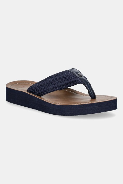 Žabky Barbour Kelburn dámské, tmavomodrá barva, na plochém podpatku, LBS0019NY12
