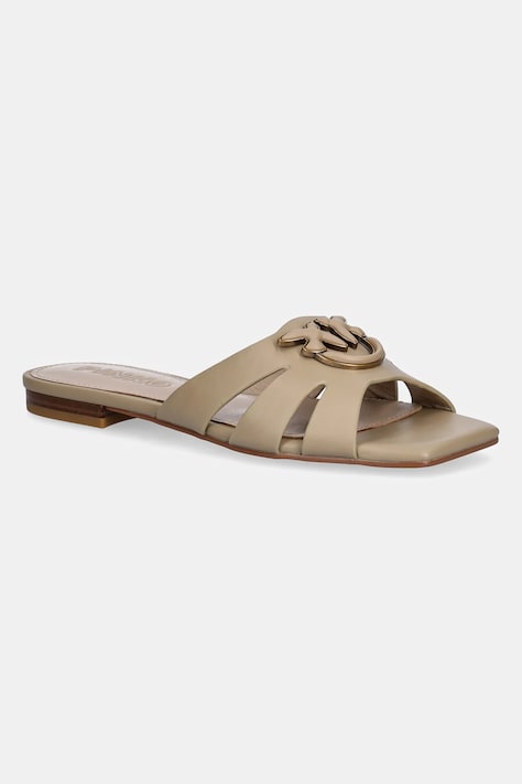Pinko slapi de piele Marli femei, culoarea bej, SD0313 P003 I35