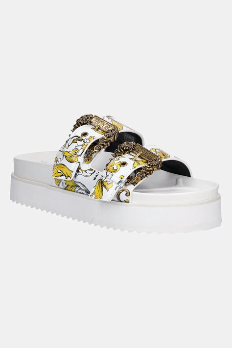Шлепанцы Versace Jeans Couture женские цвет белый на платформе 78VA3SM1 ZS366 G03