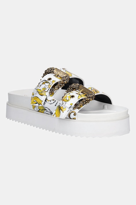 Versace Jeans Couture klapki damskie kolor biały na platformie 78VA3SM1 ZS366 G03
