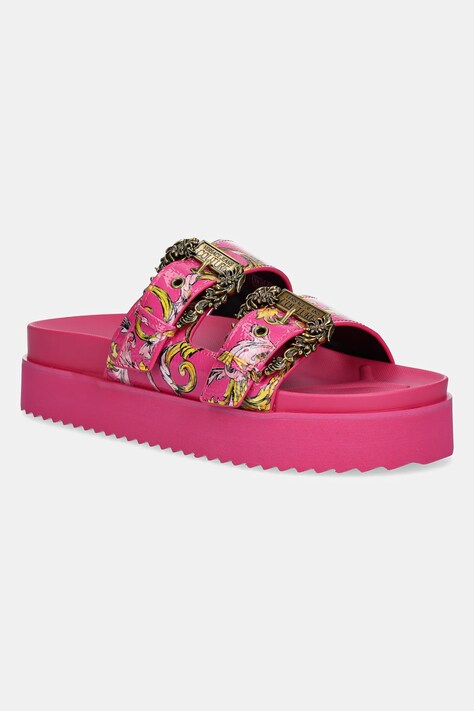 Versace Jeans Couture papuci femei, culoarea roz, cu platforma, 78VA3SM1 ZS366 R54