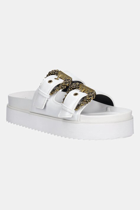 Šľapky Versace Jeans Couture biela farba, na platforme, 78VA3SM1 ZS539 003