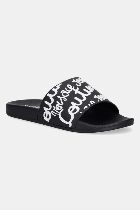 Versace Jeans Couture papuci femei, culoarea negru, 78VA3SQ1 71352 L01