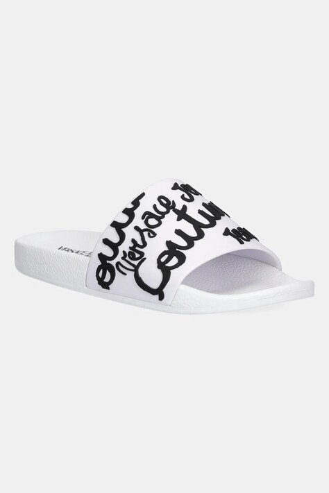 Versace Jeans Couture papuci femei, culoarea alb, 78VA3SQ1 71352 L02