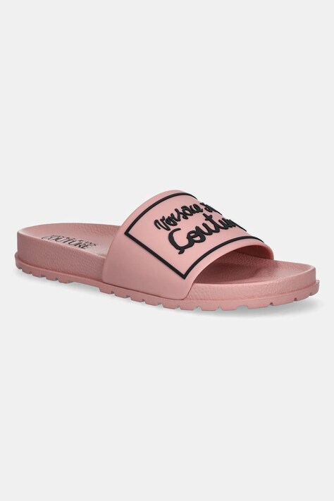 Pantofle Versace Jeans Couture dámské, růžová barva, 78VA3SQ2 71352 489