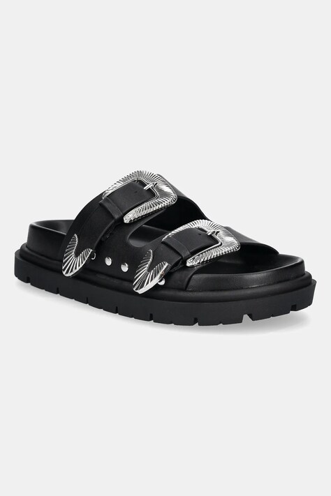 Steve Madden papuci de piele Outcast femei, culoarea negru, SM11003703