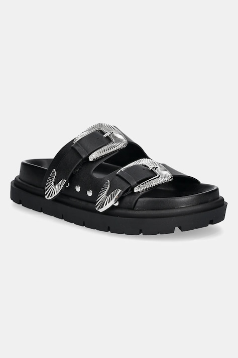 Kožené šľapky Steve Madden Outcast dámske, čierna farba, SM11003703