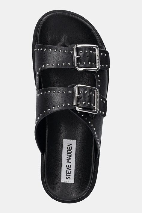 Шкіряні шльопанці Steve Madden Freelance — SS25-KLD064, чорний — фото 4