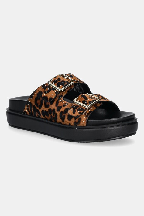Steve Madden slapi de piele Freelance-L femei, culoarea maro, cu platforma, SM11003597
