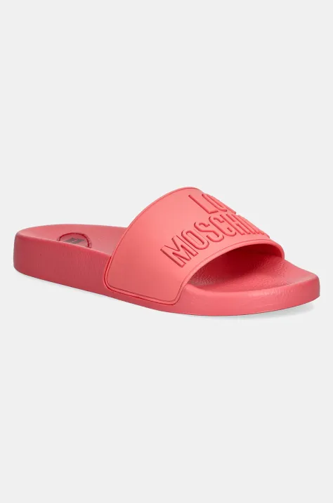 Love Moschino klapki damskie kolor pomarańczowy JA28052G1MI15502