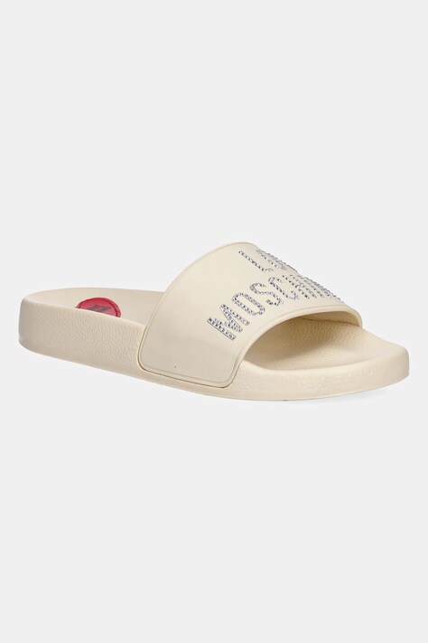 Love Moschino papuci femei, culoarea bej, JA28122G1MI13110
