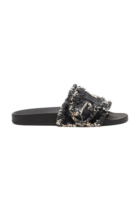 Diesel papucs Sa-Slide D Denim fekete, női, Y03347-P5254-T8013