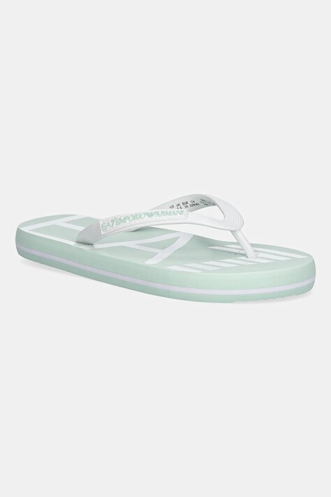 Žabky EA7 Emporio Armani dámské, zelená barva, na plochém podpatku, XK196.XCQ004