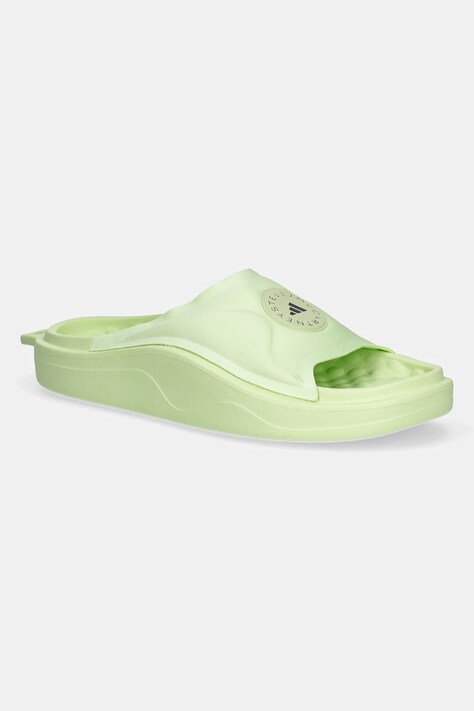 adidas by Stella McCartney papuci Slide femei, culoarea verde, JI1217