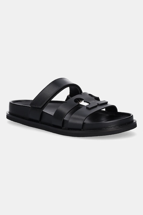 Kožené pantofle Tory Burch Ines Sport dámské, černá barva, 161636-006