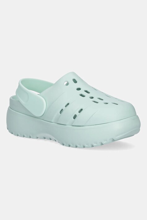 adidas papuci Adilette Clog Platform femei, culoarea turcoaz, JR2625
