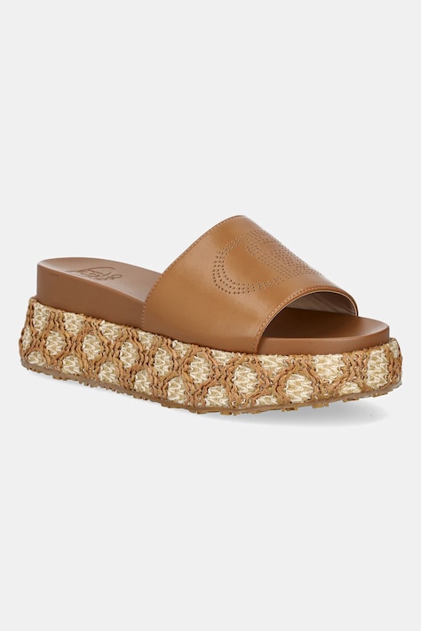 Liu Jo papuci FRIDA 37 femei, culoarea maro, cu platforma, SA5107EX014S1853