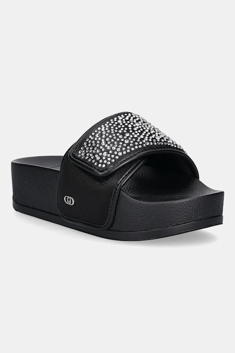 Pantofle Liu Jo MYKONOS 04 dámské, černá barva, na platformě, BA5099TX00122222