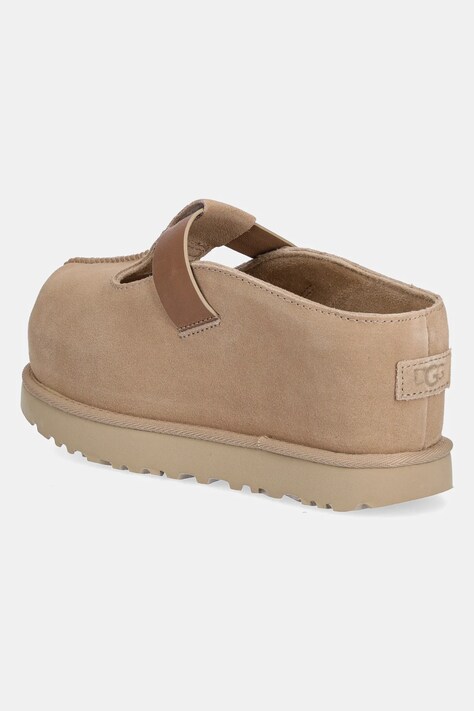 UGG papucs velúrból Goldenstar Hi Clog bézs, női, platformos, 1167550-SAN