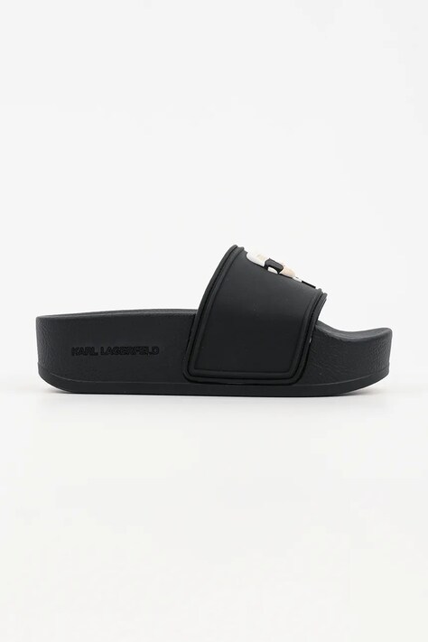 Karl Lagerfeld papuci KONDO MAXI femei, culoarea negru, cu platforma, KL80805A
