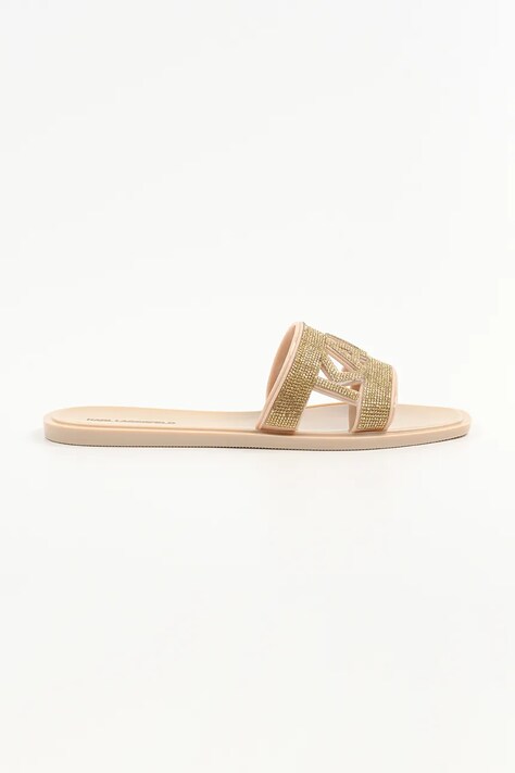 Karl Lagerfeld papuci JELLY III femei, culoarea auriu, KL80005S