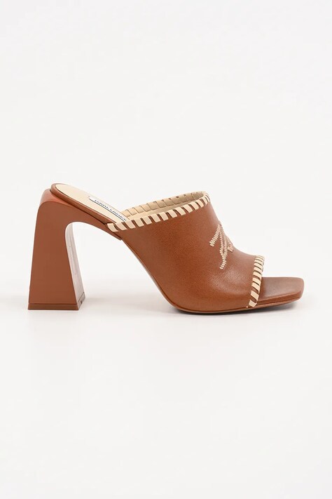 Karl Lagerfeld slapi de piele ASTRA NOVA femei, culoarea maro, cu toc drept, KL33172