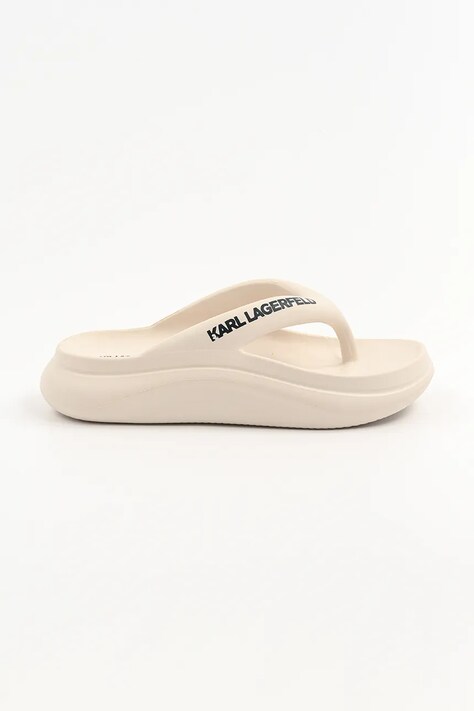 Karl Lagerfeld slapi SKOONA II femei, culoarea bej, cu platforma, KL85025