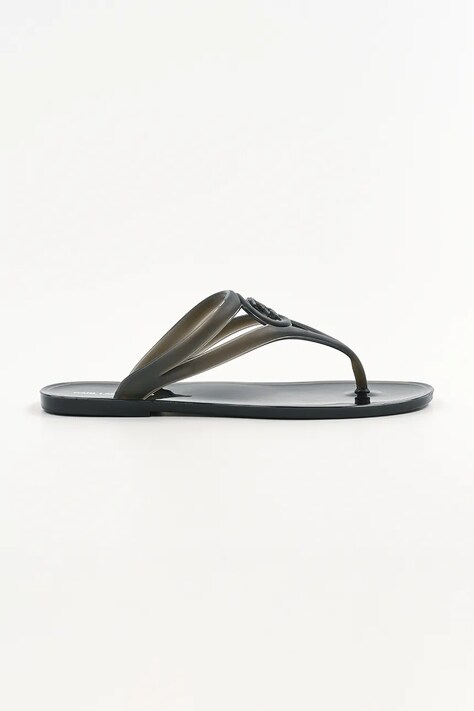 Karl Lagerfeld șlapi JELLY THONG femei, culoarea negru, cu toc plat, KL80007A