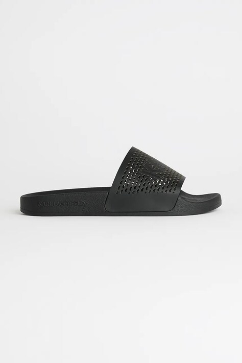 Karl Lagerfeld șlapi de piele KONDO 2.0 culoarea negru, KL80915