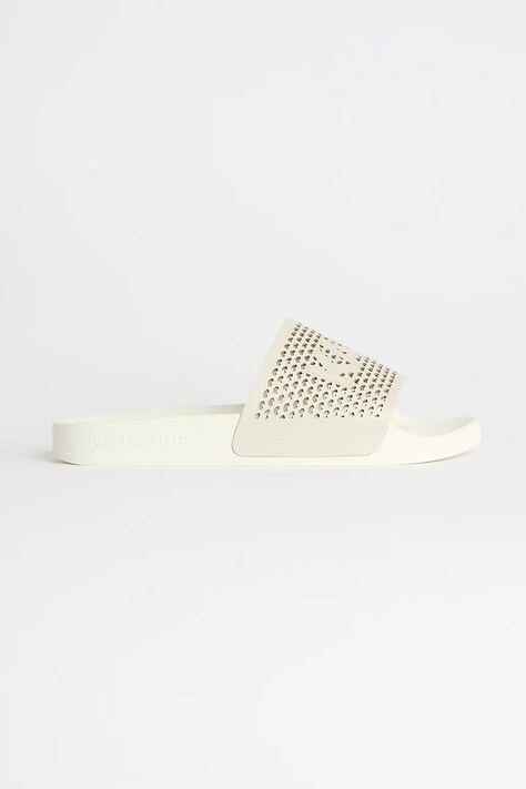 Karl Lagerfeld șlapi de piele KONDO 2.0 culoarea alb, KL80915