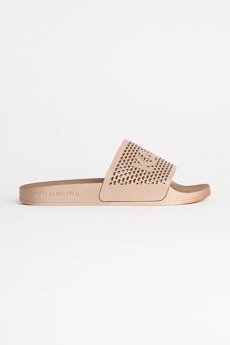 Karl Lagerfeld șlapi de piele KONDO 2.0 culoarea aurie, KL80915