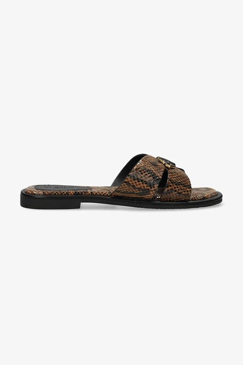 Mexx slapi de piele RAISSA PARROT femei, culoarea maro, MI001606251W