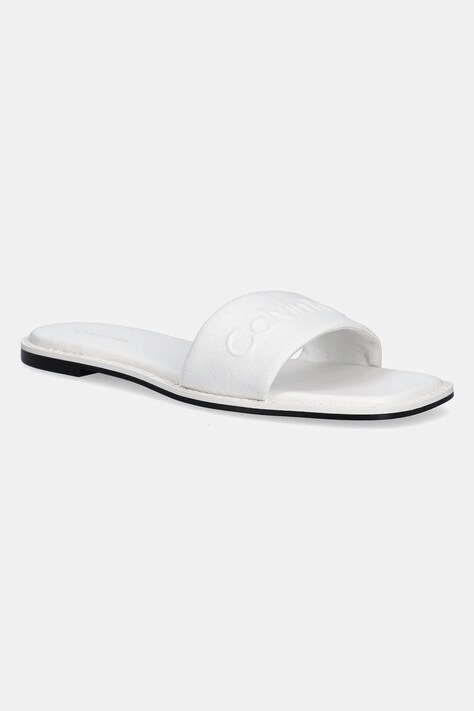 Шлепанцы Calvin Klein FLAT SLIDE - HE женские цвет белый HW0HW02378