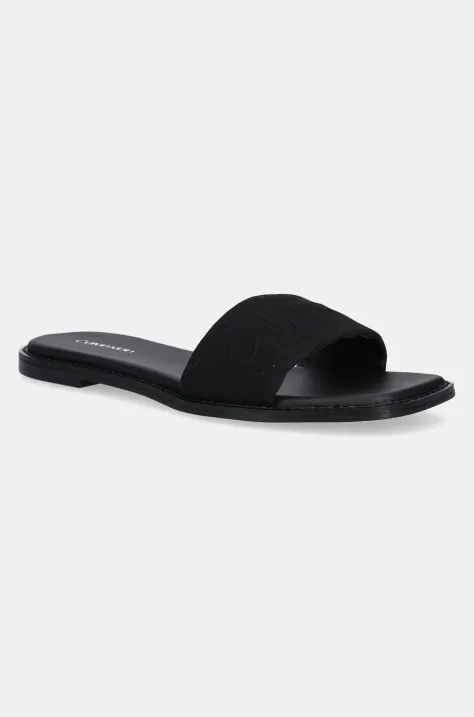 Calvin Klein papucs FLAT SLIDE - HE fekete, női, HW0HW02378