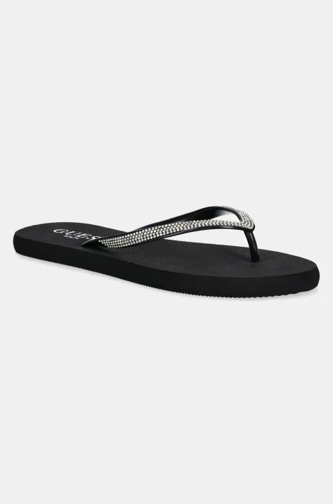 Σαγιονάρες Guess FLIP FLOP RHINESTONE χρώμα: μαύρο, E5GZ05 BB00F