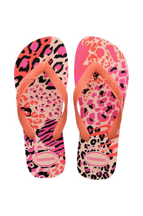 Havaianas japonki TOP ANIMALS damskie kolor różowy na płaskim obcasie 4132920-7233