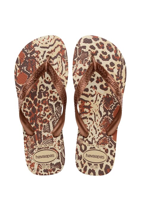 В'єтнамки Havaianas TOP ANIMALS жіночі колір коричневий на плоскому ходу 4132920-7440