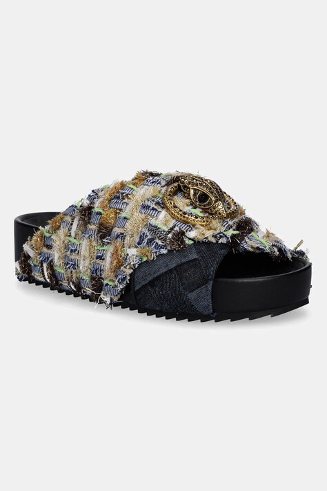 Kurt Geiger London papuci Chelsea Cross Strap femei, culoarea albastru marin, cu platforma, 3973189609