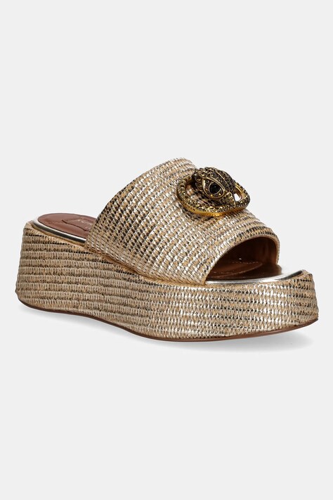 Kurt Geiger London papuci Chelsea Flatform Mule femei, culoarea auriu, toc pana, 4367443999