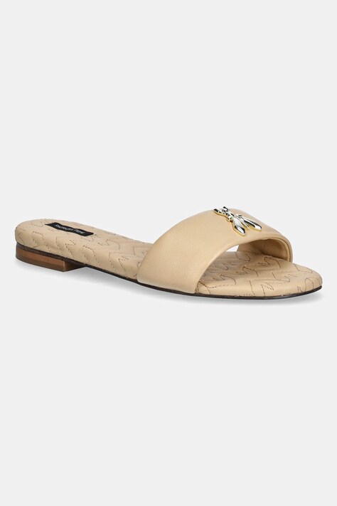 Patrizia Pepe slapi de piele femei, culoarea bej, 8X0078 L048 B824
