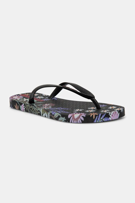 Šľapky Ipanema VERAO TROPIC dámske, čierna farba, na plochom podpätku, 27197-BB267