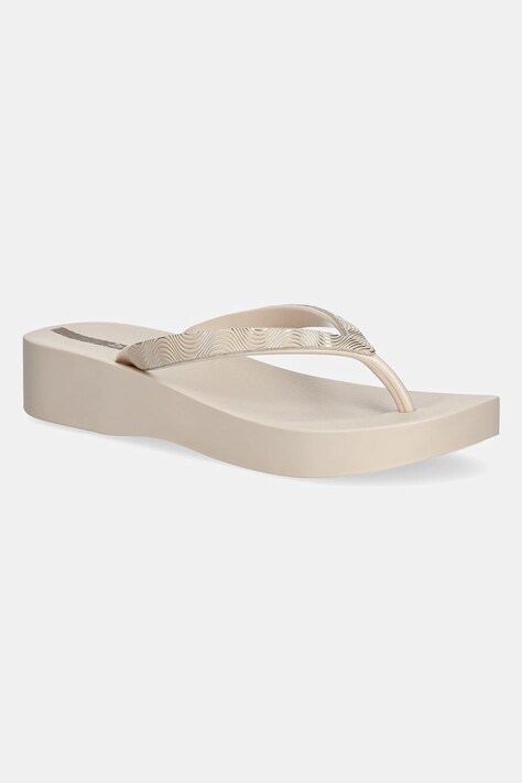Ipanema papuci MESH X PLAT femei, culoarea bej, cu platforma, 83612-BB803