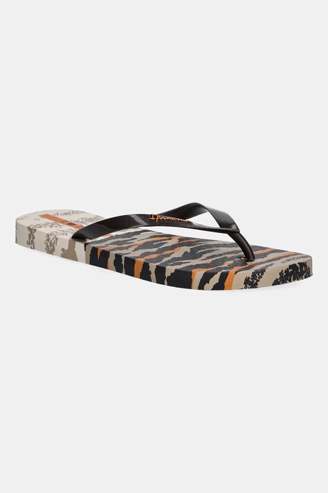 Ipanema șlapi ANIMAL PRINT culoarea bej, cu toc plat, 83617-AY382