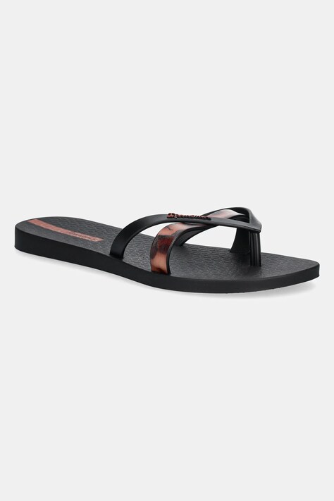 Šľapky Ipanema KIREI CHIC F dámske, čierna farba, na plochom podpätku, 83673-BB740
