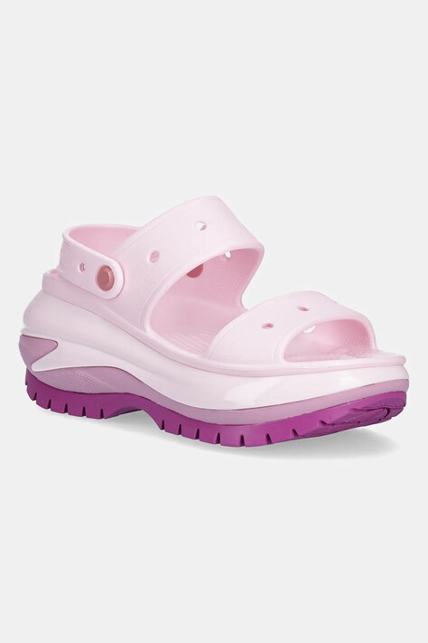 Шлепанцы Crocs Classic Mega Crush Sandal цвет розовый на платформе 207989.5BX