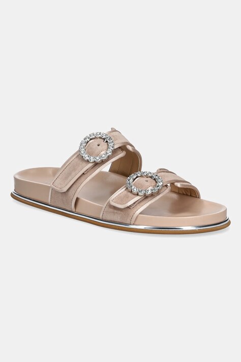 Baldinini papuci din piele femei, culoarea bej, D5E193P1CRRS